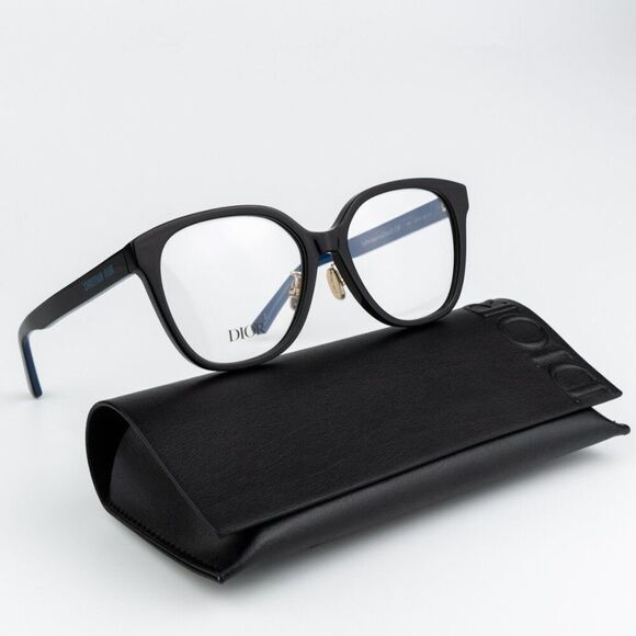 NEW Dior LAPARISIENNEDIORO S3F 1000 Shiny Black Blue Women Eyeglasses